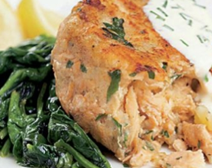 Salmon Fishcake with Sorrel Sauce